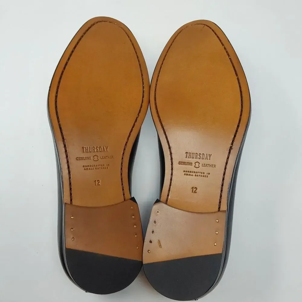 Thursday Boot Co Lincoln Penny Loafers Men's 12 Black Leather Dress Shoes NIB